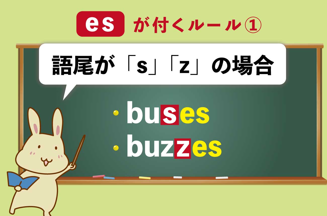 「es」が付くルール【1】語尾が「s」「z」の場合
