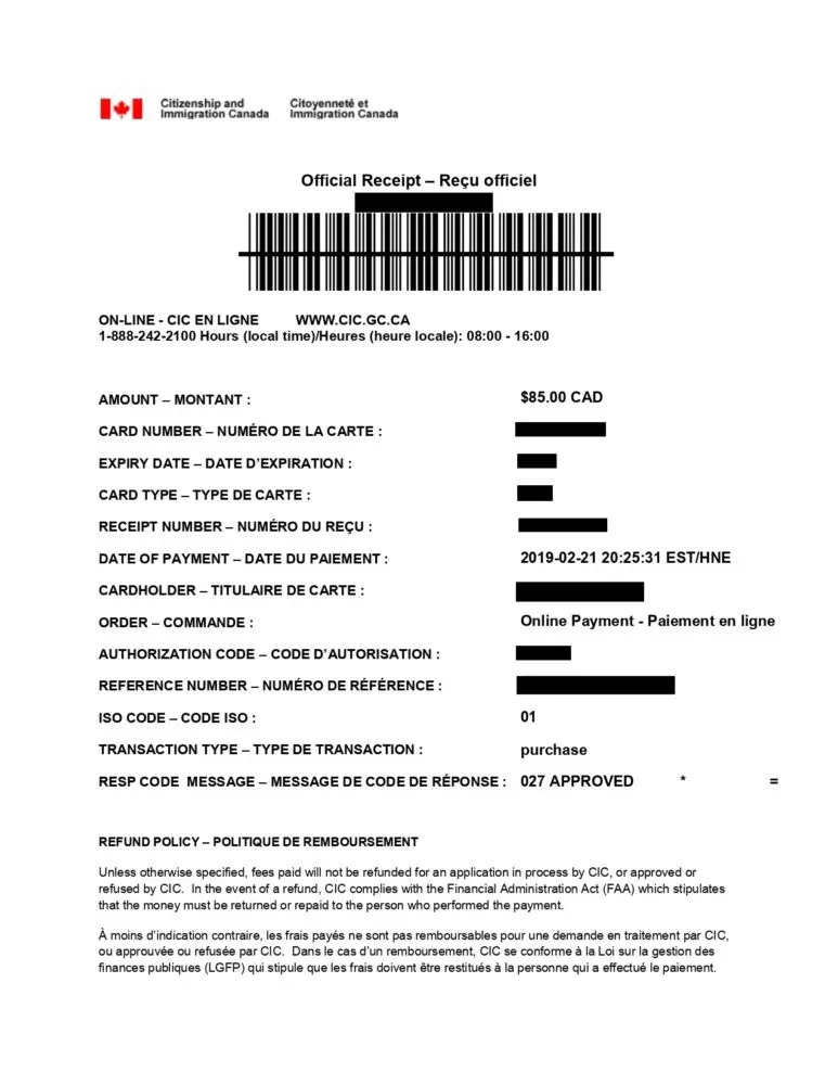 Biometorics Receipt
