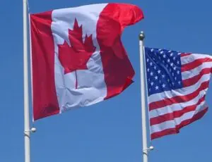 カナダとアメリカの国旗